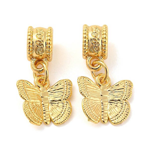 

PandaHall Tibetan Style Alloy European Dangle Charms, Large Hole Pendants, Butterfly, Golden, 23mm, Pendant: 12x12.5x3mm, Hole: 4.5mm Alloy...
