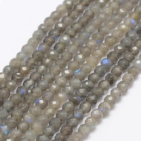 

PandaHall Natural Labradorite Beads Strands, Faceted, Round, 4~5mm, Hole: 1mm, about 88pcs/strand, 15.1 inch Labradorite Round