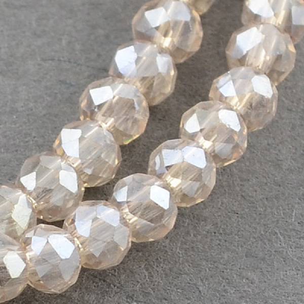 

PandaHall Electroplate Glass Beads Strands, AB Color Plated, Faceted Rondelle, Linen, 3x2mm, Hole: 0.5mm, about 145~150pcs/strand, 34~35cm..., Brown