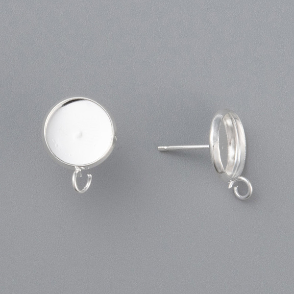 

PandaHall 304 Stainless Steel Stud Earring Settings, with Loop, Flat Round, Silver, Tray: 10mm, 15x12x1.5mm, Hole: 2mm, Pin: 0.8mm 304...