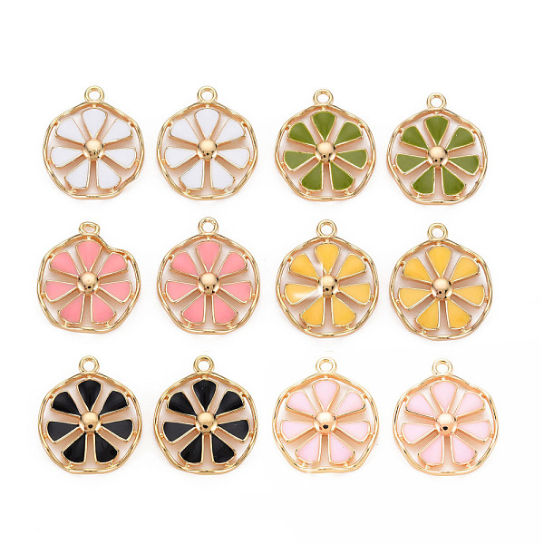 

PandaHall Brass Enamel Pendants, Nickel Free, Real 18K Gold Plated, Flower, Mixed Color, 18x15x2.5mm, Hole: 1.5mm Brass+Enamel Flower..., Multicolor