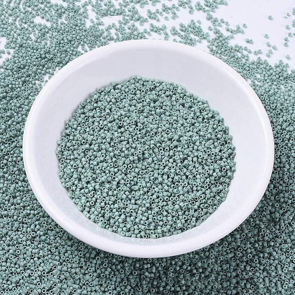 

PandaHall MIYUKI Delica Beads, Cylinder, Japanese Seed Beads, 11/0, (DB0374) Matte Opaque Sea Foam Luster, 1.3x1.6mm, Hole: 0.8mm, about..., Cyan