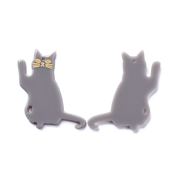 

PandaHall Acrylic Pendants, 3D Printed, Cat Shape, Gray, 39x28x2mm, Hole: 1.5mm Acrylic Cat Shape Gray
