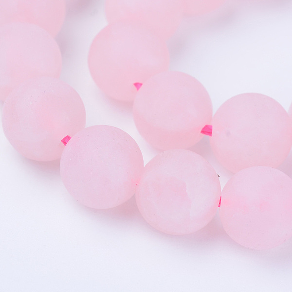 

PandaHall Natural Rose Quartz Beads Strands, Round, Frosted, 10~10.5mm, Hole: 1.2mm, about 36pcs/strand, 15.5 inch Rose Quartz Round
