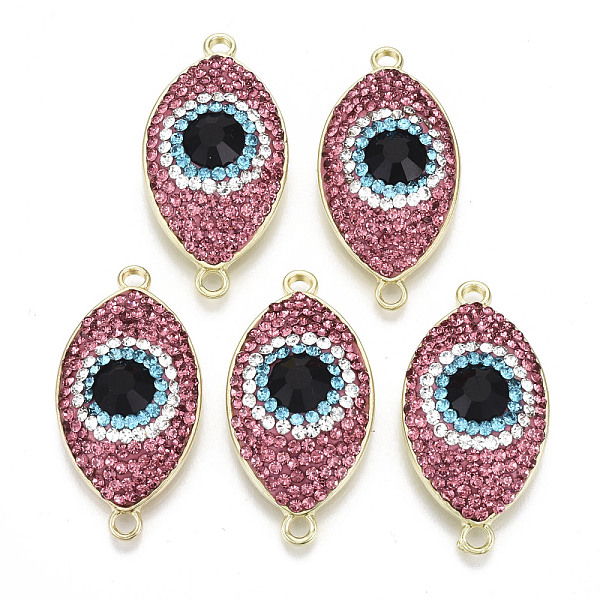 

PandaHall Alloy Links Connectors, with Polymer Clay Rhinestone, Light Gold, Evil Eye, Cadmium Free & Lead Free, Rose, PP13(1.9~2mm)..., Pink