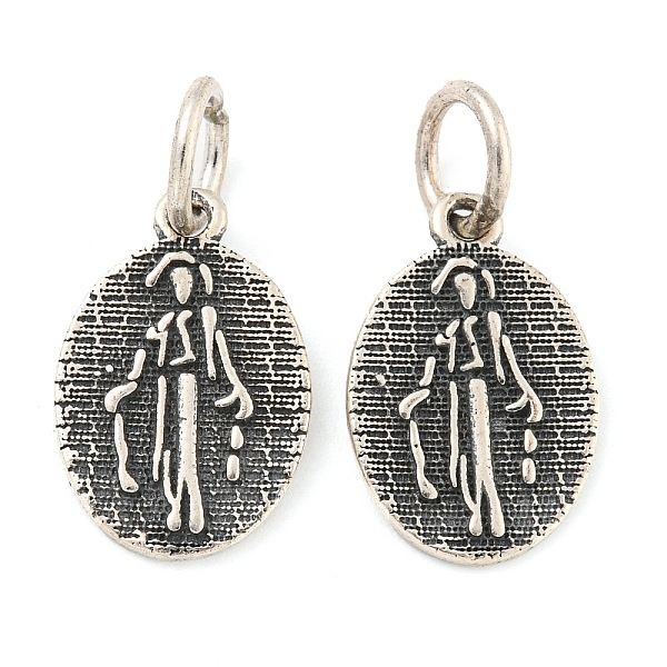 

PandaHall 925 Thai Sterling Silver Religious Medal Pendants, Religion Oval Charms with Jump Rings & 925 Stamp, Antique Silver, 15.5x10x1mm...