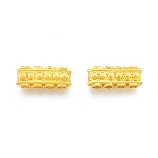 

PandaHall Rack Plating Alloy Multi-Strand Links, Spacer Bars, Rectangle, Matte Gold Color, 7x19x5mm, Hole: 2.5mm Alloy Rectangle
