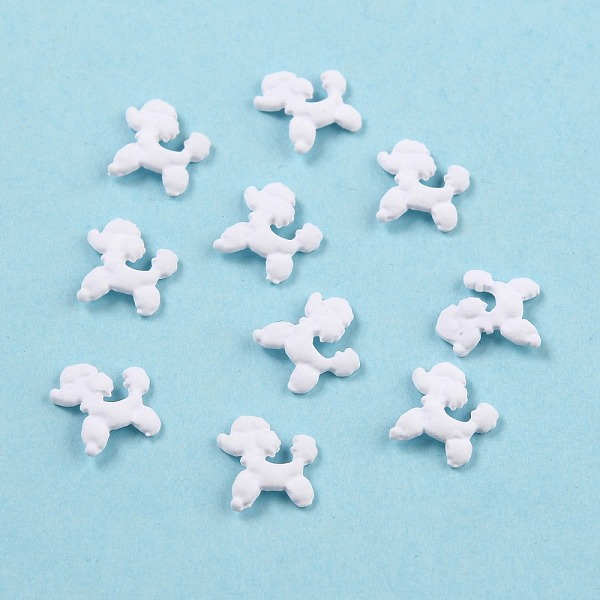 PandaHall Alloy Nail Art Decoration Accessories, Fashion Nail Care, Poodle/Dog, White, 8.5x8x1mm Alloy Dog White