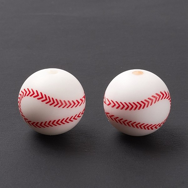 

PandaHall Silicone Beads, Chewing Beads For Teethers, DIY Nursing Necklaces Making, Baseball, White, 14.5x14mm, Hole: 2mm Silicone Round...