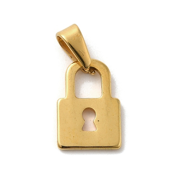 

PandaHall Vacuum Plating 304 Stainless Steel Charms, Padlock Charm, Golden, 12x8x1mm, Hole: 2x5mm 304 Stainless Steel Lock