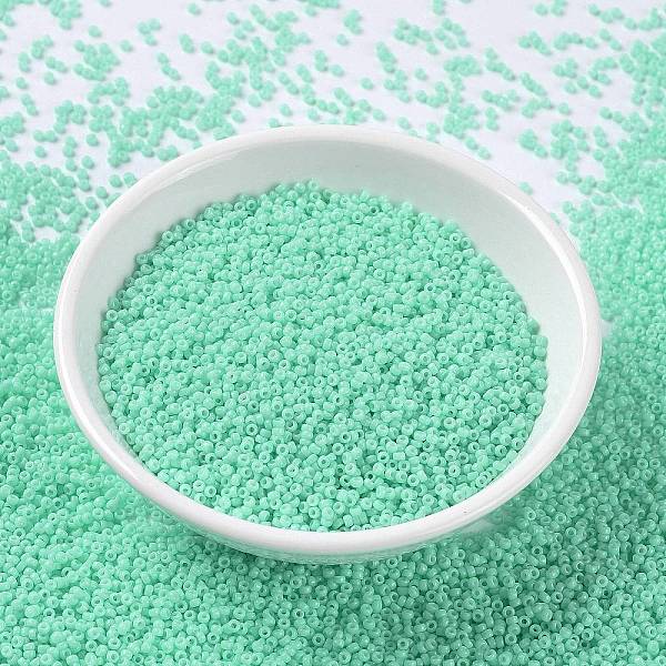 

PandaHall MIYUKI Round Rocailles Beads, Japanese Seed Beads, 15/0, (RR4472) Duracoat Dyed Opaque Catalina, 1.5mm, Hole: 0.7mm, about..., Cyan