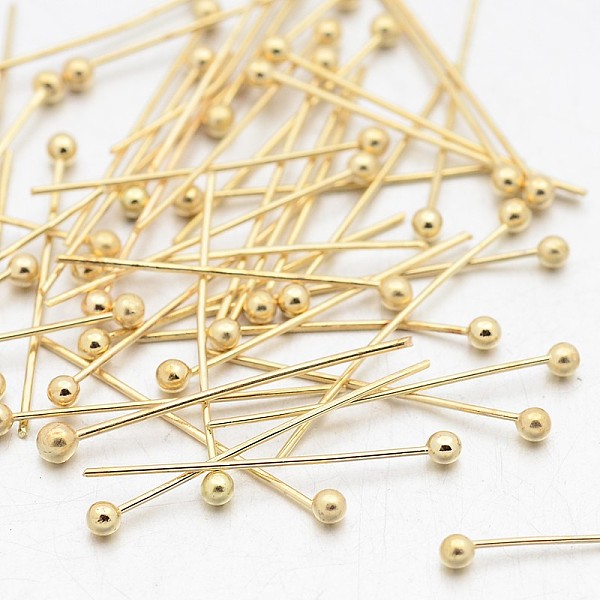 

PandaHall Brass Ball Pins, Golden, 20x0.4mm Brass