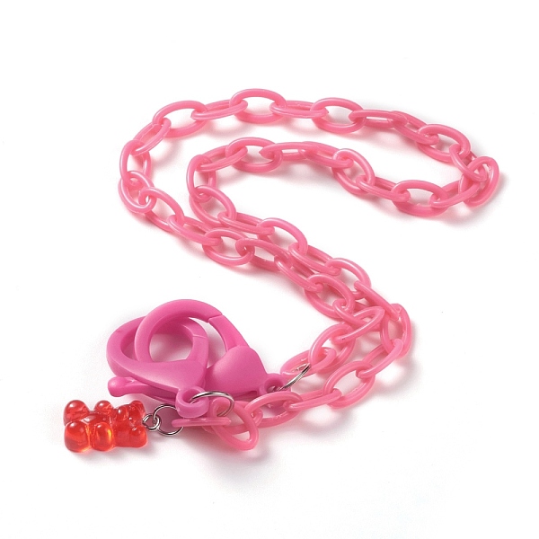 

PandaHall Personalized ABS Plastic Cable Chain Necklaces, Eyeglass Chains, Handbag Chains, with Plastic Lobster Claw Clasps and Resin Bear...