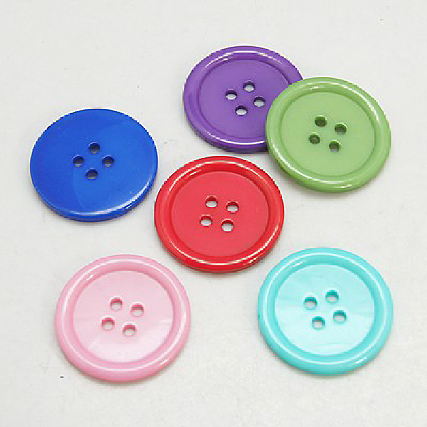 

PandaHall Resin Buttons, Dyed, Flat Round, Mixed Color, 15x2.5mm, Hole: 2mm, 395pcs/bag Resin Flat Round Multicolor