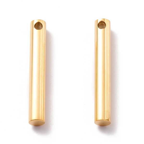 

PandaHall Ion Plating(IP) 304 Stainless Steel Charms, Column, Golden, 40x6mm, Hole: 3mm 304 Stainless Steel Column