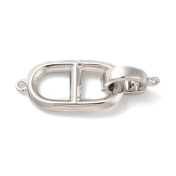 

PandaHall Brass Fold Over Clasps, Oval, Platinum, Oval: 19.5x10x2mm, Hole: 1mm, Claps: 10x7x2.8mm, Hole: 1.2mm Brass Clear