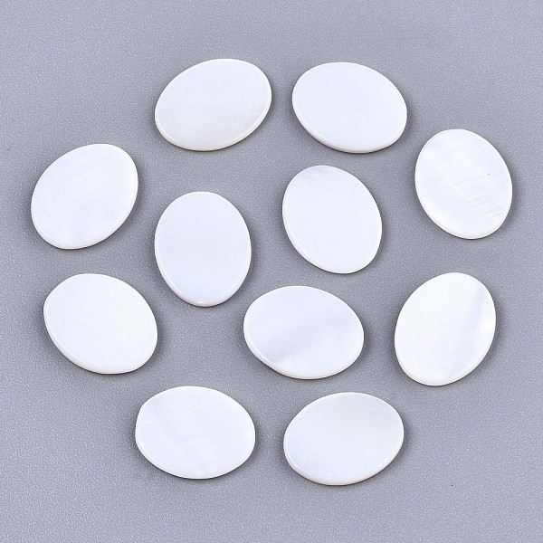 

PandaHall Natural Freshwater Shell Cabochons, Oval, Seashell Color, 13x10x1.5mm Shell Oval