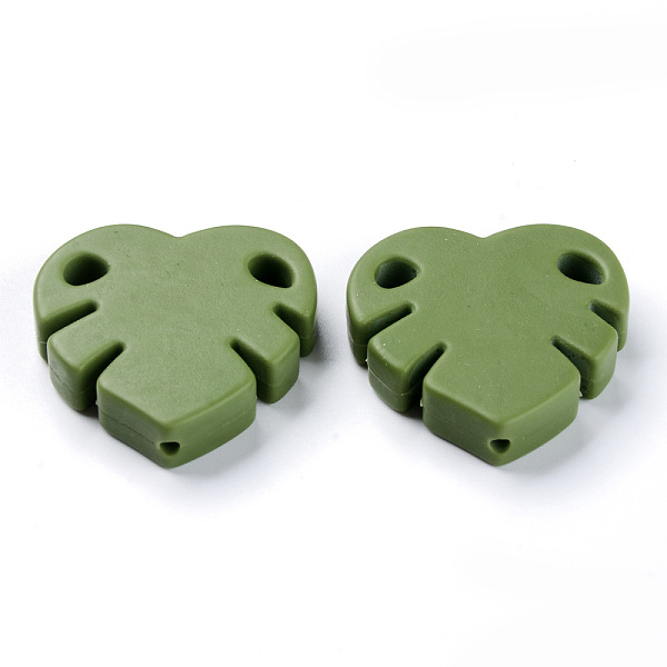 

PandaHall Food Grade Eco-Friendly Silicone Focal Beads, Chewing Beads For Teethers, DIY Nursing Necklaces Making, Leaf, Olive Drab...
