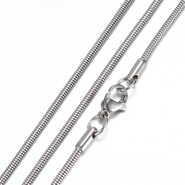 

PandaHall 304 Stainless Steel Snake Chain Necklaces, with Lobster Claw Clasps, Stainless Steel Color, 19.4 inch(49.5cm), 2mm 304 Stainless...