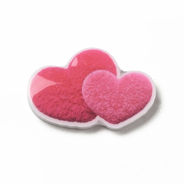 

PandaHall Opaque Acrylic Cabochons, Heart, 12x17x2mm Acrylic Heart Red