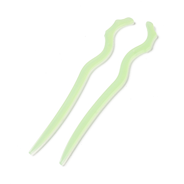 

PandaHall Opaque Acrylic Hair Sticks, Light Green, 181x18x4.5mm Acrylic