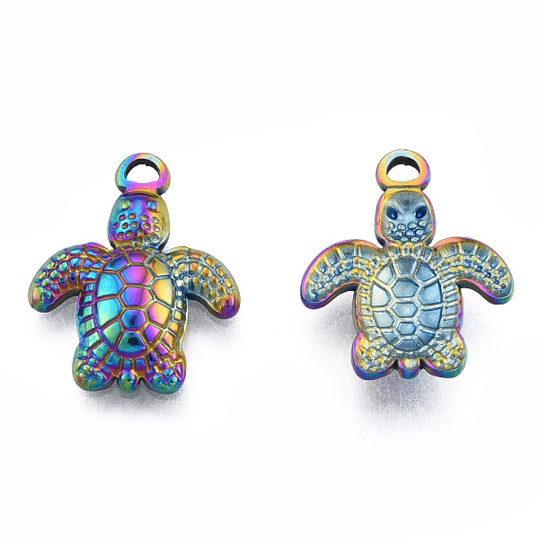 

PandaHall 201 Stainless Steel Pendants, Tortoise, Rainbow Color, 18.5x15x3mm, Hole: 1.8mm 201 Stainless Steel Tortoise