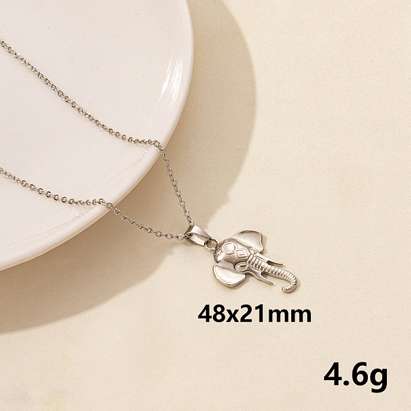

PandaHall Stainless Steel Insect Elephant Pendant Necklace Unisex Jewelry Stainless Steel Elephant