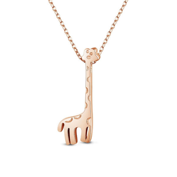

PandaHall SHEGRACE 925 Sterling Silver Pendant Necklaces, Giraffe, Rose Gold, 15.7 inch(40cm) Sterling Silver