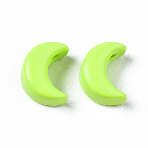 

PandaHall Spray Painted Brass Charms, Moon, Green Yellow, 10x8x6mm, Hole: 2mm Brass Moon