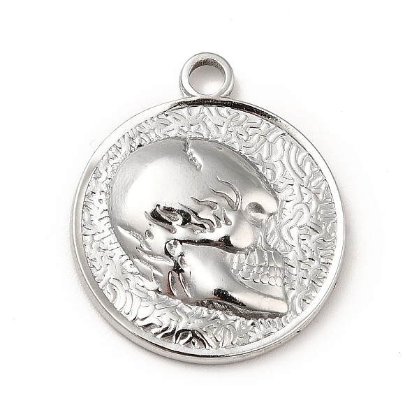 

PandaHall 201 Stainless Steel Pendants, Flat Round with Skull, Stainless Steel Color, 23.5x20x3mm, Hole: 2.5mm 201 Stainless Steel Flat...