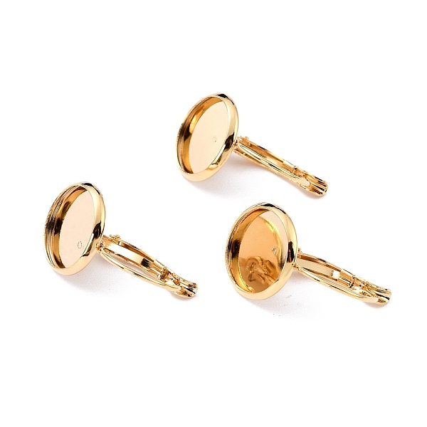 

PandaHall 304 Stainless Steel Leverback Earring Settings, Flat Round, Golden, Tray: 14mm, 27x16x13.5mm, Pin: 0.7mm 304 Stainless Steel