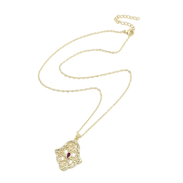 

PandaHall Brass Micro Pave Clear Cubic Zirconia Pendant Necklaces, Hamsa Hand, 17.56 inch(446mm) Cubic Zirconia Hamsa Hand Clear