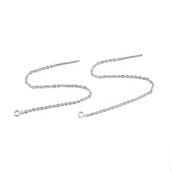

PandaHall Rack Plating Brass Stud Earring Findings, with Hole, Ear Thread, Long-Lasting Plated, Cadmium Free & Lead Free, Platinum...