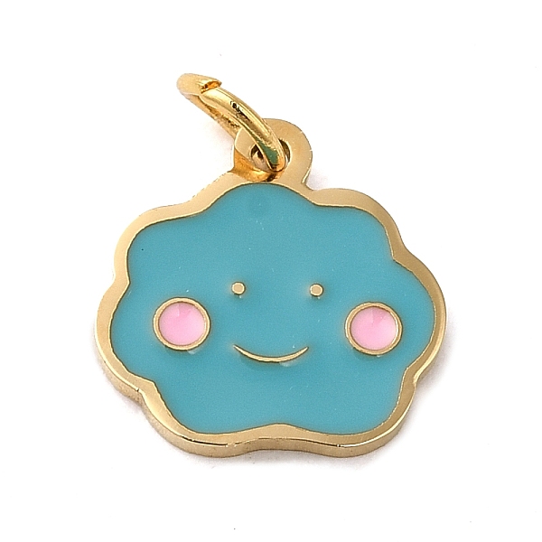 

PandaHall 304 Stainless Steel Charms, with Enamel and Jump Ring, Real 14K Gold Plated, Cloud Charm, Dark Turquoise, 10x10x0.9mm, Hole: 2.6mm...