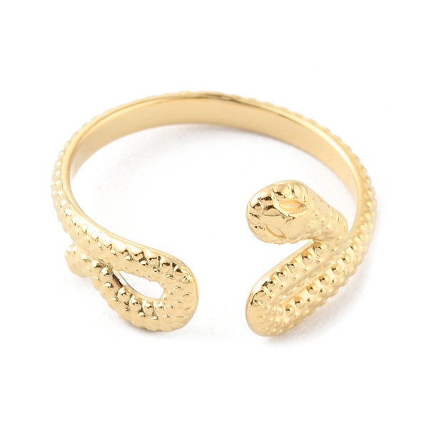 

PandaHall 304 Stainless Steel Snake Open Cuff Rings, Real 14K Gold Plated, US Size 7 1/4(17.5mm) 304 Stainless Steel