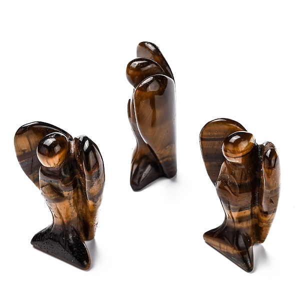 

PandaHall Natural Tiger Eye Display Decorations, Angel Decor Healing Stones, Energy Reiki Gifts for Women Men, Angel, 19x31~36x48~51mm Tiger...