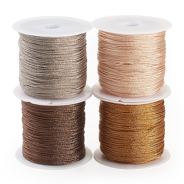 4 Rolls 4 Colors Round Metallic Cord