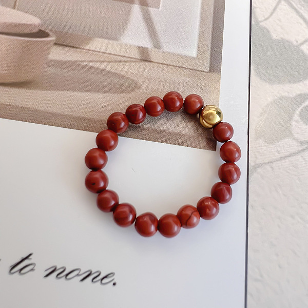 Natural Red Jasper Stretch Rings