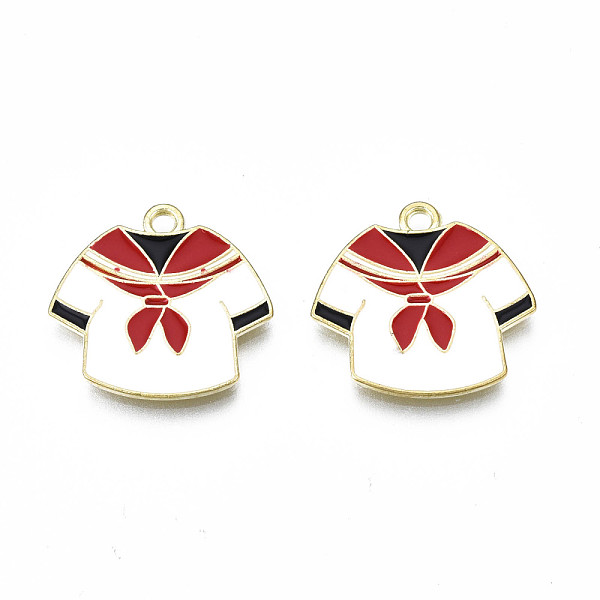 

PandaHall Alloy Enamel Pendants, Cadmium Free & Lead Free, Clothes, Brown, 19x20x1.5mm, Hole: 1.8mm Alloy+Enamel Clothes Brown