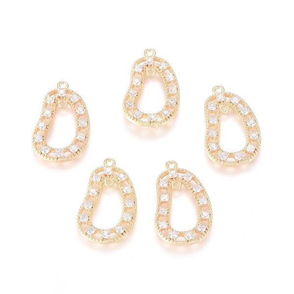 

PandaHall Brass Micro Pave Clear Cubic Zirconia Links connectors, Teardrop, Real 18K Gold Plated, 21.5x13x2mm, Hole: 1.2mm Brass+Cubic...