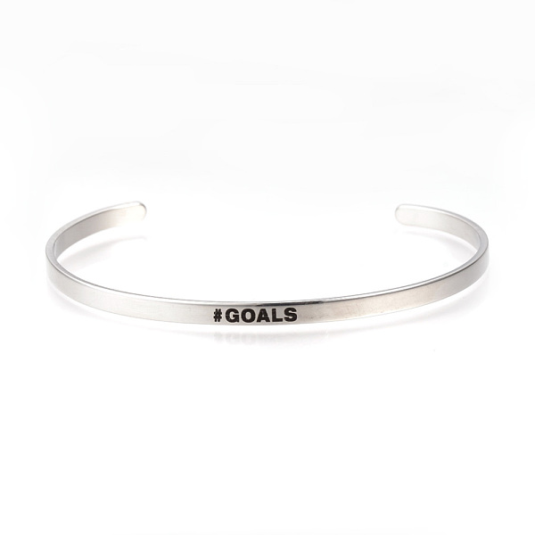 

PandaHall 201 Stainless Steel Cuff Bangles, Stainless Steel Color, 2-1/2 inch(6.4cm)~2-3/4 inch(7cm) 201 Stainless Steel