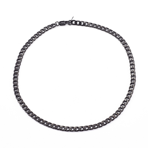 

PandaHall 304 Stainless Steel Cuban Link Chain Necklaces, with Lobster Claw Clasps, Electrophoresis Black, 20.07 inch(51cm) 304 Stainless...