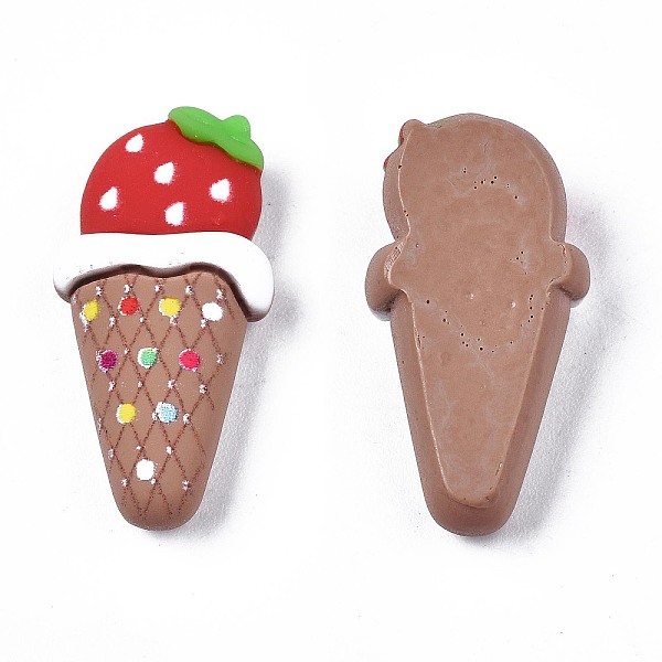 

PandaHall Opaque Resin Cabochons, Ice Cream, Red, 24x12.5x7mm Resin Food Red