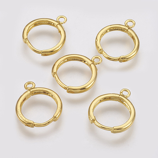 

PandaHall Brass Huggie Hoop Earring Findings, with Horizontal Loop, Nickel Free, Real 18K Gold Plated, 12 Gauge, 15.5x13.5x2mm, Hole: 1.5mm...