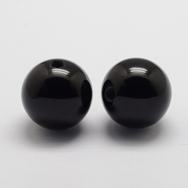 

PandaHall Natural Black Onyx Beads, Round, 20mm, Hole: 3~4mm Black Onyx Round