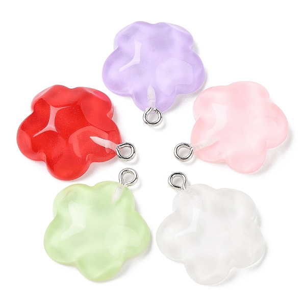 

PandaHall Translucent Resin Pendants, Water Ripple Charms with Platinum Plated Iron Loops, Mixed Color, Flower, 23.5x21x7mm, Hole: 2mm..., Multicolor