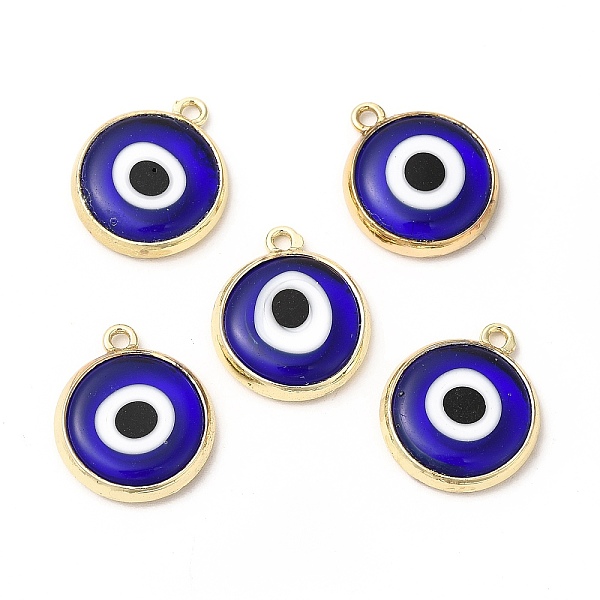 

PandaHall Handmade Lampwork Pendants, with Golden Tone Brass Findings, Cadmium Free & Lead Free, Evil Eye, Blue, 16x13.5x3mm, Hole: 1.4mm...