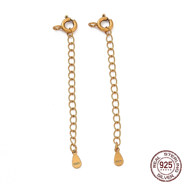 

PandaHall 925 Sterling Silver Chain Extenders, with Spring Ring Clasps & Charms, Teardrop, Antique Golden, 60x5.8mm, Hole: 1.6mm Sterling...