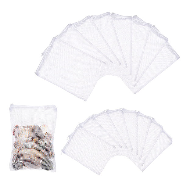 

PandaHall ARRICRAFT 16Pcs 2 Style Polyester Filter Bag, with Zipper, Rectangle, White, 20~30x14.5~19x0.05cm, 8pcs/style Polyester None White