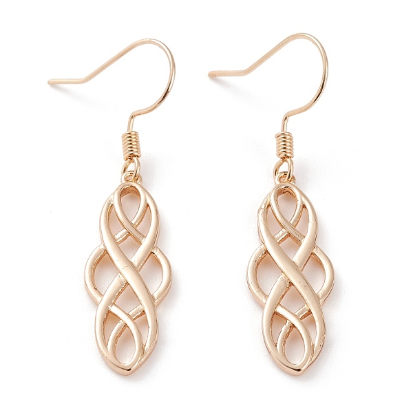 

PandaHall Brass Dangle Earrings, Trinity Knot/Triquetra, Golden, 43mm, Pin: 0.6mm Brass